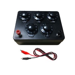 Resistance Box 0-9999.9Ω Adjustable Lab Resistor Substitution Box 1W Has 2 (red/Black) Alligator Clip Wiring Harnesses