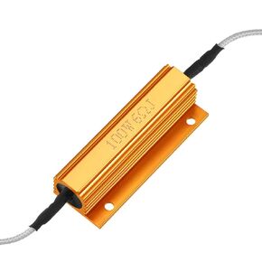 uxcell Aluminum Case Resistor Extra Wire 100W 6 Ohm Wirewound Yellow for LED Replacement Converter 100W 6RJ