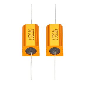 YOKIVE 2 Pcs Aluminum Case Resistor, Office LED Converter Replacement Wirewound Resistance, Great for Daily Use (Gold, 5W 33 Ohm)