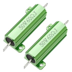 uxcell 50W 60 Ohm 5% Aluminum Housing Resistor Screw Tap Chassis Mounted Aluminum Case Wirewound Resistor Load Resistors Green 2 pcs