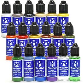 Micro-Mark Basic Color Model Paint Set - Versatile Paint Set for Models, Miniatures, and Crafts
