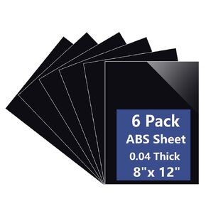 6 Pack Black ABS Plastic Sheets 8x12x 0.04In Flexible High Tensile ABS Plastic Sheets,Abs Plastic Sheet Hard Plastic Sheet Black Plastic Panel for DIY Materials Handicrafts Home Decoration