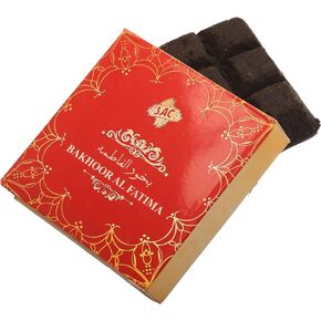 Bakhoor Fatima Incense Bar 1.2 Oz (35g) by SAC - High Grade Premium Incense of Sandalwood Powder, Oud Powder, Musk and Perfumery Sugar | 9 Bricks Assorted Scents in One Square Shape
