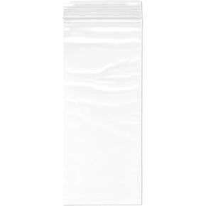 Plymor 3" x 7" (Pack of 100), 2 Mil Zipper Reclosable Plastic Bags