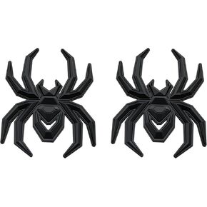 2pcs Custom New Spider Emblems 3D Fender Rear Door Badges Sticker Replacement for F-150 Silverado Sierra RAM Black Widow Edition (Black)