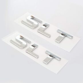 2X OEM SLT Emblem Both Sides Nameplate SLT Badges 3D Logo Replacement for Silverado Sierra 1500 Glossy Finish Chrome