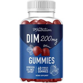 DIM Gummies | 200mg | Hormone Balance Gummies for PMS, Menopause, Hormonal Acne & More | Estrogen Balance & Detox for Women and Men | With 50mg Beet Root for Antioxidant Support | Gluten-Free | 60ct.