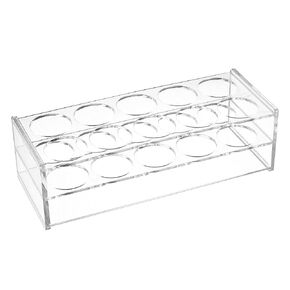 MECCANIXITY 10-Well Acrylic Test Tube Rack Holder Lab Stand 40mm Hole Diameter Clear for Lab Tube 100ml