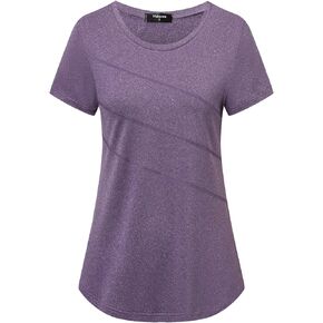 Short Sleeve Workout Tops for Women Crewneck Exercise Running Yoga Shirts