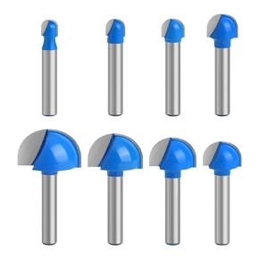 8Pcs Cove Box Router Bit Set 1/4 Inch Shank Half Round Nose Double Flute Woodworking drill - 1/4" 5/16" 3/8" 1/2" 5/8" 3/4" 7/8" 1" Cutting Diameter