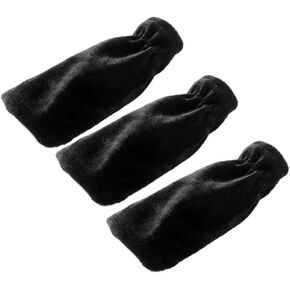 3Pcs Pleuche Piano Pedal Cover Protective Case Bordered Cover(Black)