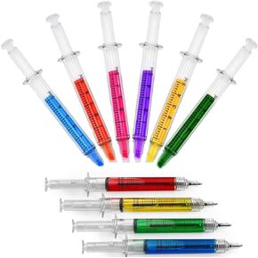 Bestgrew® 4 Syringe Pens + 6 Syringe Highlighters Fluorescent Needle Watercolor Pen