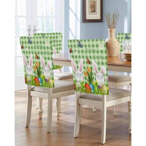 Red White and Blue Stars Dining Room Chair Covers Back Slipcover Set of 4, 4th of July Star Firework American Flag Retro Stretch Chair Protector Removable Washable Patriotic Chair Slipcover