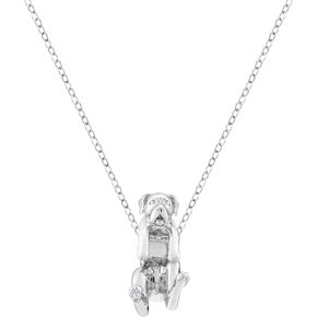Dangling Dog Cute Breeds Pendant Necklace Pet Lovers Memorial Jewelry on 925 Sterling Silver Adjustable Chain