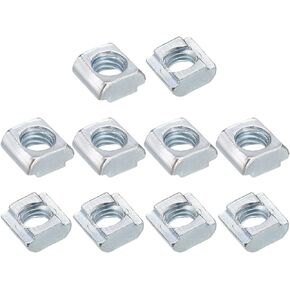 uxcell T Nuts, 50pcs - Nickel Plated Carbon Steel T Slot Bolts, 2020 Series M6 Hammer Head Fastener, Sliding T Nuts for Aluminum Extrusion Profile (Silver)