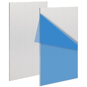 IOUALEY 2 Pack 5052 H32 Aluminum Sheet Metal 8" x 4"x 1/16"(0.06") Flat Plain Thin Aluminum Plate Covered with Protective Film, Rectangle Aluminum Metal Plate for Crafting lndustry, 1.5mm