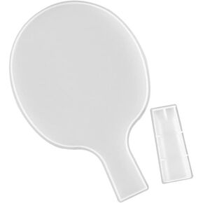 Healifty Table Tennis Paddle Silicon Creative Crystal Epoxy Mold Clear Chocolate Epoxy Resin Moulds DIY Epoxy Handles Epoxy Casting Mold Resin Ornaments Mould White Gift Silica Gel Desktop