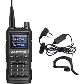 Baofeng New Tri Band UV-17L Walkie Talkies Upgrade of UV17R 5W Power Handheld Radio UV17L Popular Analog Baofeng Two Way Radio with Large Screen Display for Adults NO GPS(Black)
