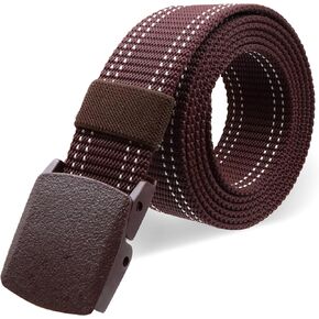 Military Tactical Nylon Mens Belt - Adjustable Web Belts with Non-Metal Buckle for Outdoor Sports, Training, 59 Inches Length