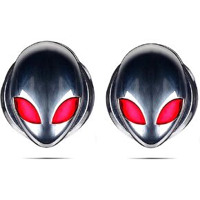 CB 2-Pack Push Start Button Cover, Cool Metal Decoration Protective Interior Accessories, Universal Car Chrome Pushbutton Cover Car Styling, 2 of Alien-Red Eyes
