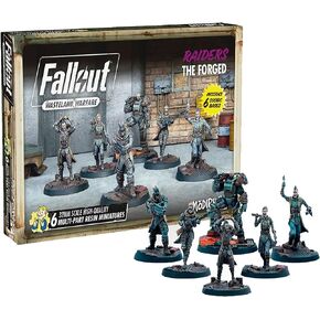 Modiphius Entertainment Fallout Wasteland Warfare: Raiders - The Forged - 6 Unpainted Resin Miniatures, Includes Scenic Bases, 32MM Scale Figures, Tabletop Roleplaying Game Minifigures