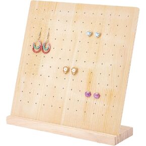 PH PandaHall 132 Holes Earring Holder Wood Earring Stands with Base Earring Hanger Board Stud Earring Stand Organizer Jewelry Rack Display Earring Display Stands for Selling Retail Personal