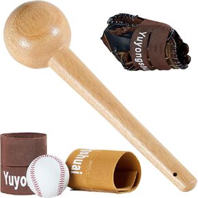 Baseball & Softball One-Piece Glove Mallet, Softball & Baseball Mitts Shaper Tool, Baseball & Softball Glove Elastic Wrap Bundle, 4 Piece Set