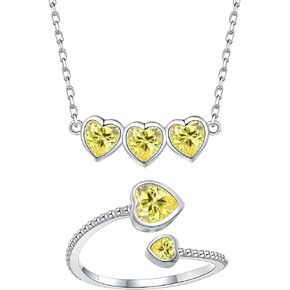 925 Sterlig Silver November Birthstone Ring Choker Necklace for Women & Girls