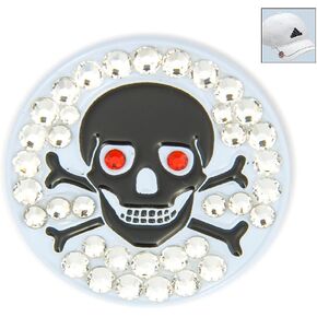 Crystal Golf Ball Marker & Hat Clip - Skull & Bones