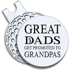 Great Dads Get Promoted to Grandpas Golf Ball Marker with Magnetic Hat Clip, Funny Golf Gift for Men