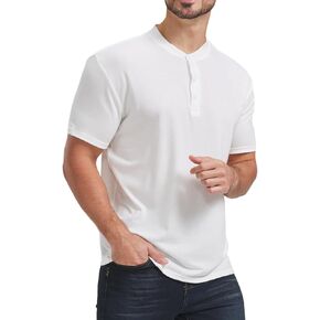 Men's Henley Shirts Casual Button-Down Mens Short Sleeve T Shirt