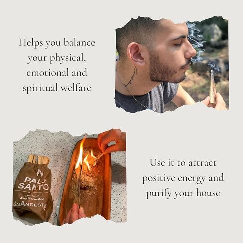 Gaiancestry | Organic Palo Santo Sticks from Ecuador - 100 grams, Premium Wild harvested, hand-picked, 100% natural, stress and anxiety relief. in Saudi Arabia