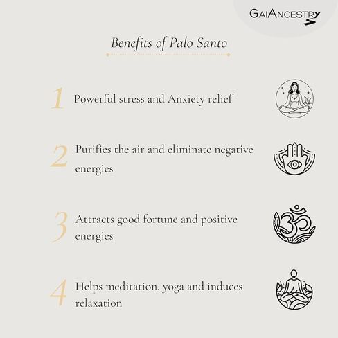 Gaiancestry | Organic Palo Santo Sticks from Ecuador - 100 grams, Premium Wild harvested, hand-picked, 100% natural, stress and anxiety relief. in Saudi Arabia