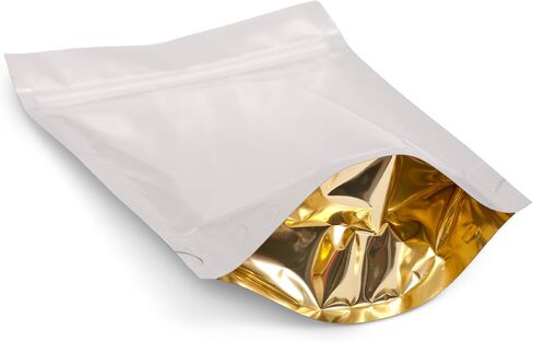 425-308GZ Stand-Up Pouch, 8 oz, Clear/Gold Metalized with Zipper (Case of 500) in Saudi Arabia