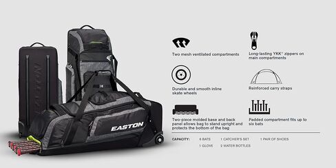 Easton | TANK PRO Wheeled Equipment Bag | Baseball/Softball | Black in Saudi Arabia