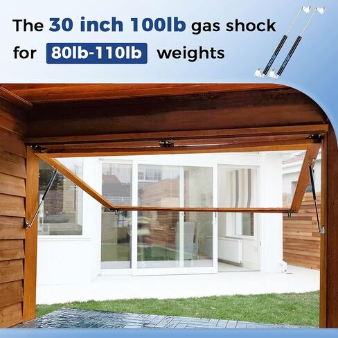 ARANA 30 inch 100 lb Gas Struts Shock Prop, 30" 445N/100LB Gas Spring Lift-Support with L-Type Mounting Brackets for Heavy Duty Lid Muphy Bed RV Bed Trap Door Floor Hatch Kicthen Door, 2Pcs in Saudi Arabia