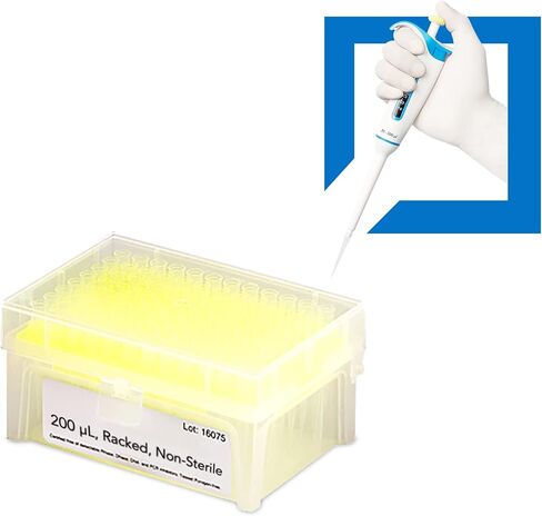 Micropipette Pipette Tips, Low-Retention and Clean-Release Hydrophobic Transfer Pipette Tips, Universal Fit Nonpyrogenic 1000 ul Plastic Pipette Tips, 480-Count, 1 Pack of 5 Racks in Saudi Arabia