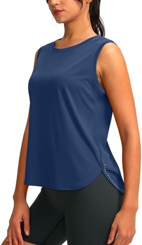 YYV Women's Workout Tank Tops Lightweight Sleeveless Workout Tops Loose Fit Yoga Athletic Running Shirts in Saudi Arabia