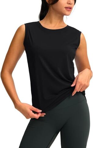 YYV Women's Workout Tank Tops Lightweight Sleeveless Workout Tops Loose Fit Yoga Athletic Running Shirts in Saudi Arabia