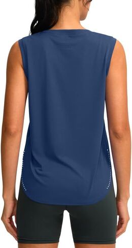 YYV Women's Workout Tank Tops Lightweight Sleeveless Workout Tops Loose Fit Yoga Athletic Running Shirts in Saudi Arabia