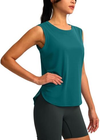 YYV Women's Workout Tank Tops Lightweight Sleeveless Workout Tops Loose Fit Yoga Athletic Running Shirts in Saudi Arabia