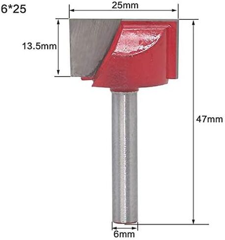 Cleaning Bottom Bit, 1/4-Inch Shank Cleaning Buttom Router Bits Double Flute Carbide Tipped Bottom Cleaning Surface Planing Spoilboard Straight Router Bit (6 x 30MM) in Saudi Arabia