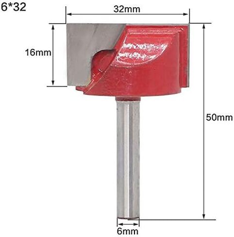 Cleaning Bottom Bit, 1/4-Inch Shank Cleaning Buttom Router Bits Double Flute Carbide Tipped Bottom Cleaning Surface Planing Spoilboard Straight Router Bit (6 x 30MM) in Saudi Arabia