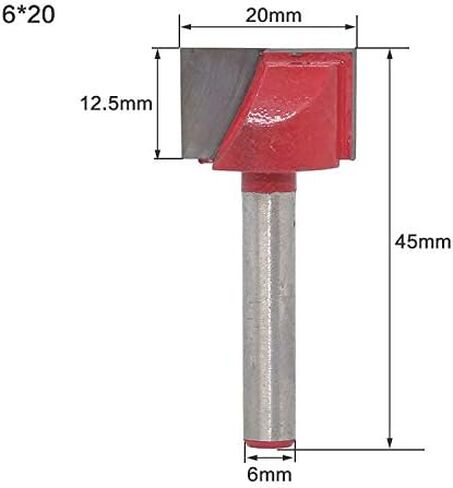 Cleaning Bottom Bit, 1/4-Inch Shank Cleaning Buttom Router Bits Double Flute Carbide Tipped Bottom Cleaning Surface Planing Spoilboard Straight Router Bit (6 x 30MM) in Saudi Arabia