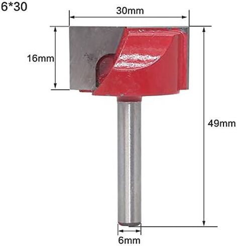 Cleaning Bottom Bit, 1/4-Inch Shank Cleaning Buttom Router Bits Double Flute Carbide Tipped Bottom Cleaning Surface Planing Spoilboard Straight Router Bit (6 x 30MM) in Saudi Arabia