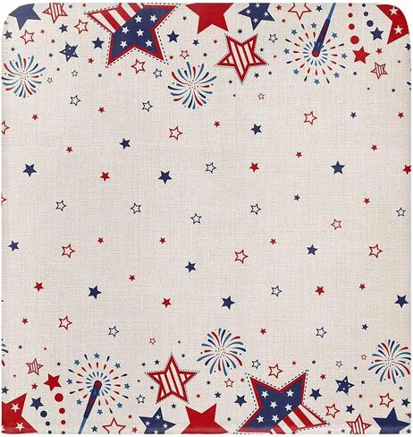 Red White and Blue Stars Dining Room Chair Covers Back Slipcover Set of 4, 4th of July Star Firework American Flag Retro Stretch Chair Protector Removable Washable Patriotic Chair Slipcover in Saudi Arabia
