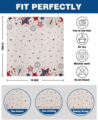 Red White and Blue Stars Dining Room Chair Covers Back Slipcover Set of 4, 4th of July Star Firework American Flag Retro Stretch Chair Protector Removable Washable Patriotic Chair Slipcover in Saudi Arabia