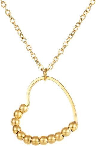 Anxiety beads Necklaces for women and girl，Heart-shaped rotating bead necklace、Triangle-shaped rotating bead necklace，Decrease Anxiety and Depression，Geometric necklace turns beads，Reduces stress and resists stress，Anxiety Necklace，Anxiety beads in Saudi Arabia