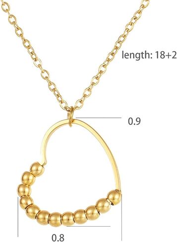 Anxiety beads Necklaces for women and girl，Heart-shaped rotating bead necklace、Triangle-shaped rotating bead necklace，Decrease Anxiety and Depression，Geometric necklace turns beads，Reduces stress and resists stress，Anxiety Necklace，Anxiety beads in Saudi Arabia