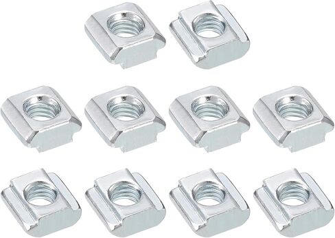 uxcell T Nuts, 50pcs - Nickel Plated Carbon Steel T Slot Bolts, 2020 Series M6 Hammer Head Fastener, Sliding T Nuts for Aluminum Extrusion Profile (Silver) in Saudi Arabia